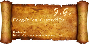 Forgács Gusztáv névjegykártya
